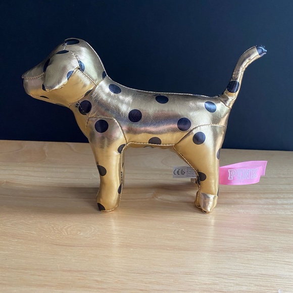 PINK Victoria's Secret Other - Victoria’s Secret PINK Dog Gold w/ Black Polkadots